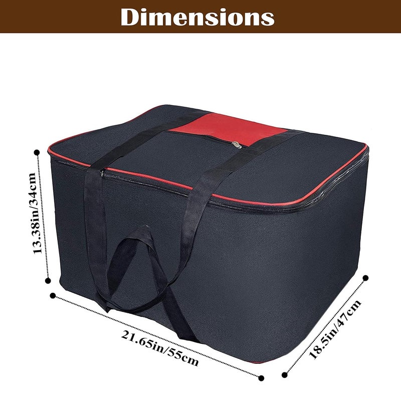 Goodwill Tech 8 Pack Big Storage Bag Nylon Moisture Proof Bag with Zippered Closure for BlanketBed SheetsClothes 57x48x32cmBlack - Image 2