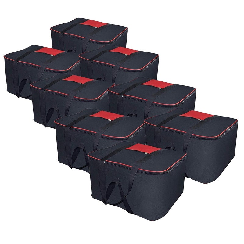 Goodwill Tech 8 Pack Big Storage Bag Nylon Moisture Proof Bag with Zippered Closure for BlanketBed SheetsClothes 57x48x32cmBlack - Image 1