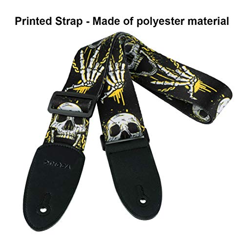MUSTANG Guitar Strap for Bass, Electric & Acoustic Guitars Includes 2 Picks - Image 3