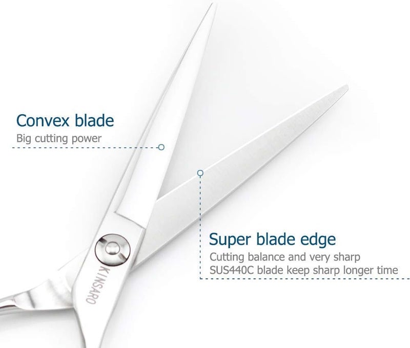KINSARO 6" Professional Hair Scissors - 440C Cutting Shears with Convex Edge - Image 4