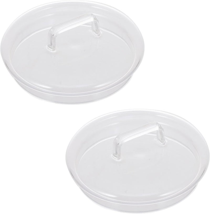KICHOUSE 2pcs Glass Jar Replacement Lids for Storage Jars and Bottle Covers, Sturdy Glass Covers for Kitchen Canning and Food Storage - Image 1
