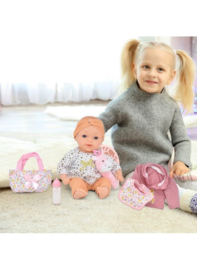 Gift Boutique - Baby Doll With Toy Accessories Set Magic Disappearing Milk Bottle 14 Inch Soft Body Baby Doll With Clothes Diaper Bag And Bib - Image 1
