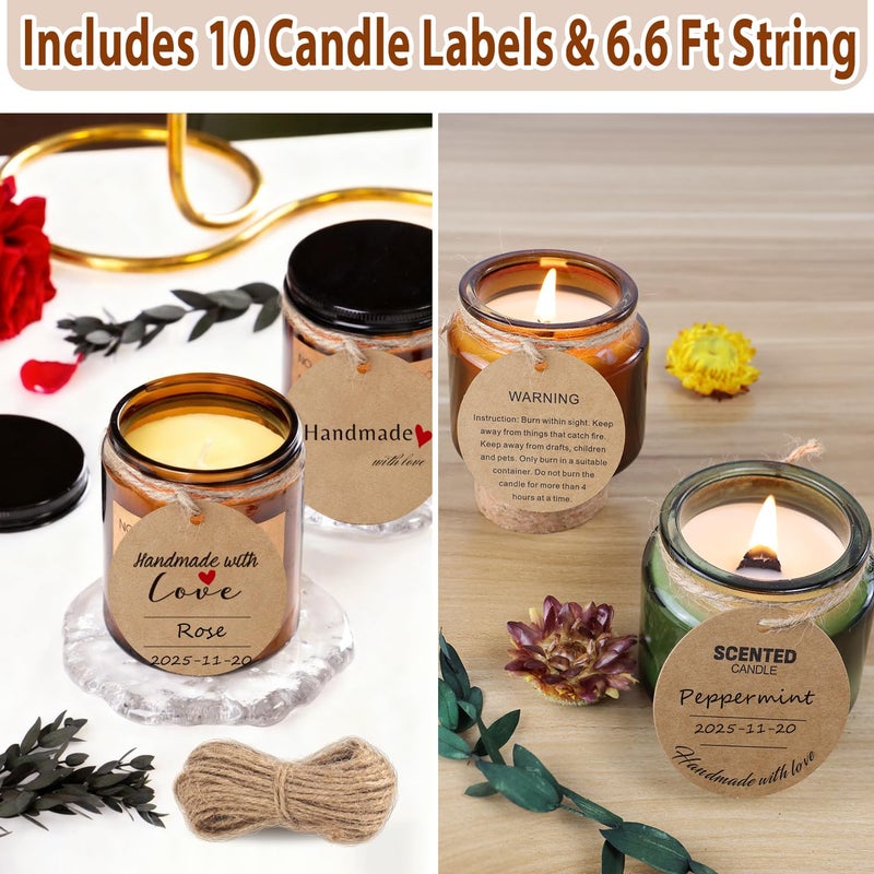 multiwins 130 Pcs Candle Wicks for Candle Making Kit: 100 Cotton & 30 Wood Wicks with Complete Tool Set (Wick Holders, Wick Stickers, Candle Tabs, Tweezers, Pen), for Soy Beeswax DIY Candles - Image 5