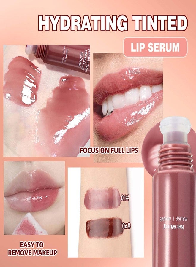 KTouler 4Pcs Tinted Lip Serum Gloss Set,Jelly Hydrating Shine Pink Nude Red Glossy Lip Balm,Long-lasting Nourishing Vegan Lip Plumper Gloss for Instant Moisture Liquid Lipstick for Women - Image 5