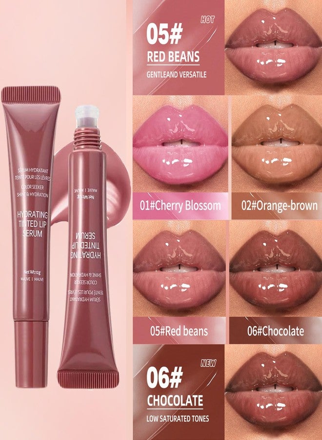 KTouler 4Pcs Tinted Lip Serum Gloss Set,Jelly Hydrating Shine Pink Nude Red Glossy Lip Balm,Long-lasting Nourishing Vegan Lip Plumper Gloss for Instant Moisture Liquid Lipstick for Women - Image 4