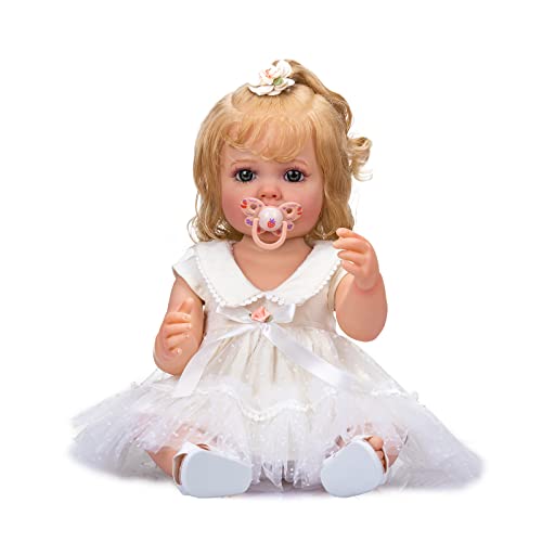 KOKOMANDY 22 Inch Reborn Baby Dolls Full Body Silicone Vinyl That Look Real Alive Doll Lifelike Babies Handmade Anatomically Correct Doll Princess Toddler Children Gifts for Girls Age 3 - Image 1