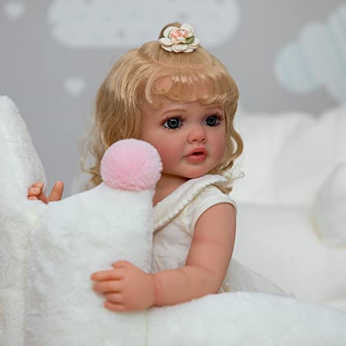 KOKOMANDY 22 Inch Reborn Baby Dolls Full Body Silicone Vinyl That Look Real Alive Doll Lifelike Babies Handmade Anatomically Correct Doll Princess Toddler Children Gifts for Girls Age 3 - Image 5
