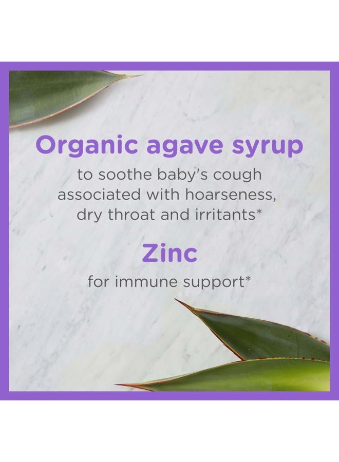 Zarbee's Baby Cough Syrup + Immune with Organic Agave + Zinc; Natural Grape Flavor; for Babies 6+ Months, 2 Fl Oz(Pack of 1) - Image 2