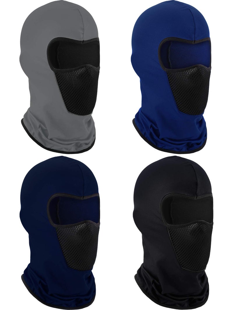 Blulu 4 Pcs Balaclava Ski Mask Full Face Cover Mask for Men Women Outdoor Sport Windproof Breathable Sun Protection BalaclavaSolid Colors - Image 2