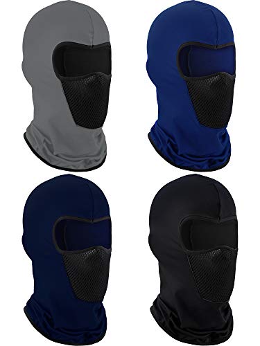 Blulu 4 Pcs Balaclava Ski Mask Full Face Cover Mask for Men Women Outdoor Sport Windproof Breathable Sun Protection BalaclavaSolid Colors - Image 1