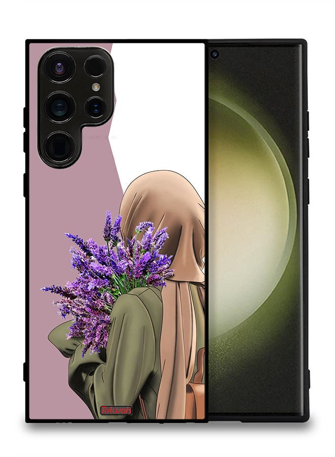 Tolwak Samsung Galaxy S23 Ultra 5G Protective Case Cover Holding Flower - Image 2