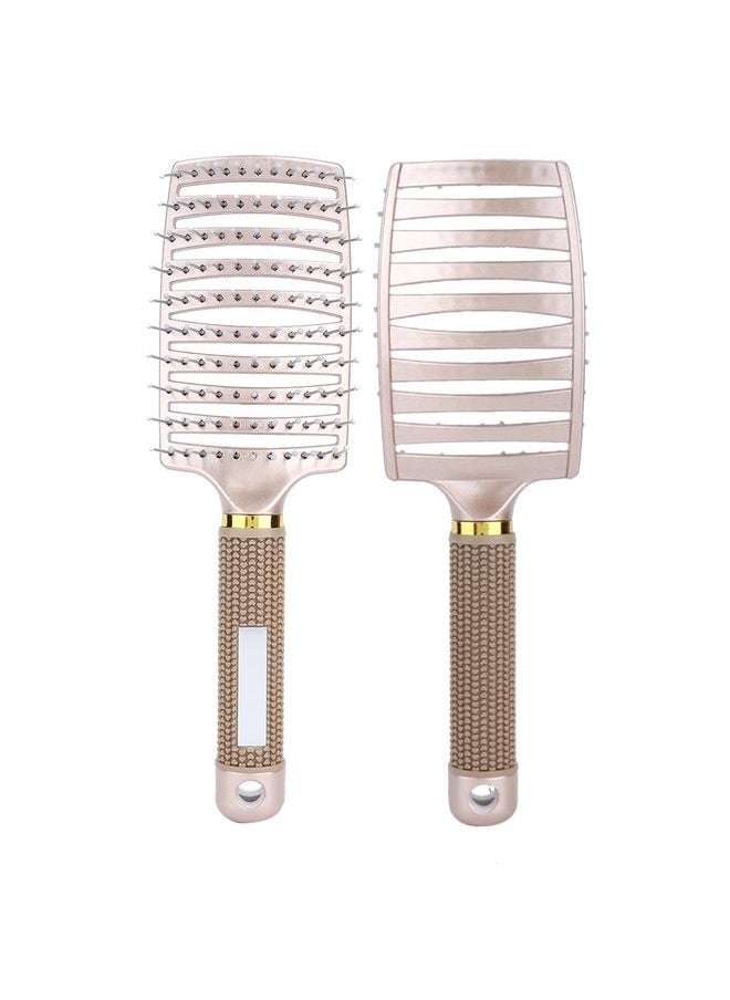 Thoraya Hair Brush Curved Massage Comb Salon Hairdressing Tool Anti skid(Gold)  - Image 3