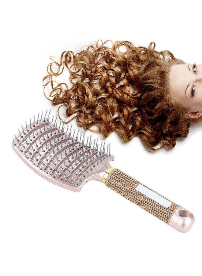 Thoraya Hair Brush Curved Massage Comb Salon Hairdressing Tool Anti skid(Gold)  - Image 4