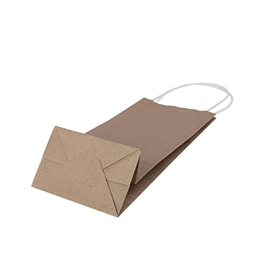 e kysa basics Brown Kraft Paper Carry/Gift/Cloth/Grocery Recycled Eco Friendly Bags with handles | Pack of 15 Bags - Image 5