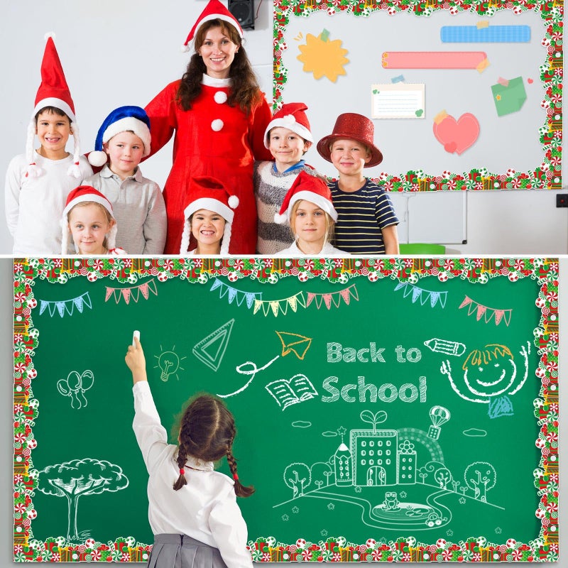 Panelee Christmas Gift Box Border 68.9 Feet Bulletin Board Border Butterflies Flowers Bee Space Inspirational Cute Decor for Classroom Bulletin Boards Chalkboard Wall Decor - Image 5