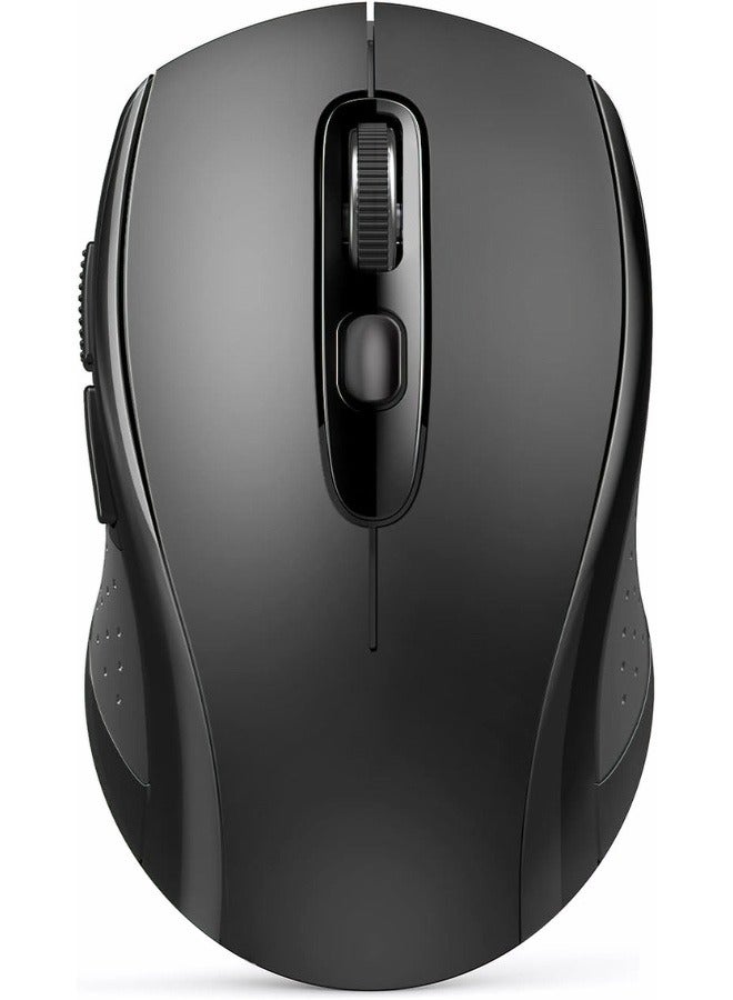 Bluetooth Wireless Mouse 4000DPI for Laptop/PC/Mac – Dual Mode (BT 5.0 & 2.4GHz USB Receiver), Portable Silent Mice, Plug & Play – Black  - Image 1
