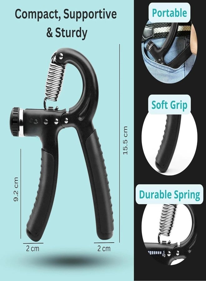 Black PanDa Gym Equipment for Home Workout: Forearm Strengthener, Hand Grip, Knuckle Punch Bands, Finger Gripper for Veins, Arm Wrestling Training, Adjustable Hand Gripper, All-in-One Set - Image 2