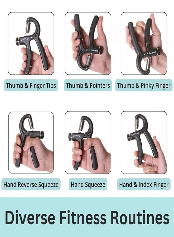 Black PanDa Gym Equipment for Home Workout: Forearm Strengthener, Hand Grip, Knuckle Punch Bands, Finger Gripper for Veins, Arm Wrestling Training, Adjustable Hand Gripper, All-in-One Set - Image 4