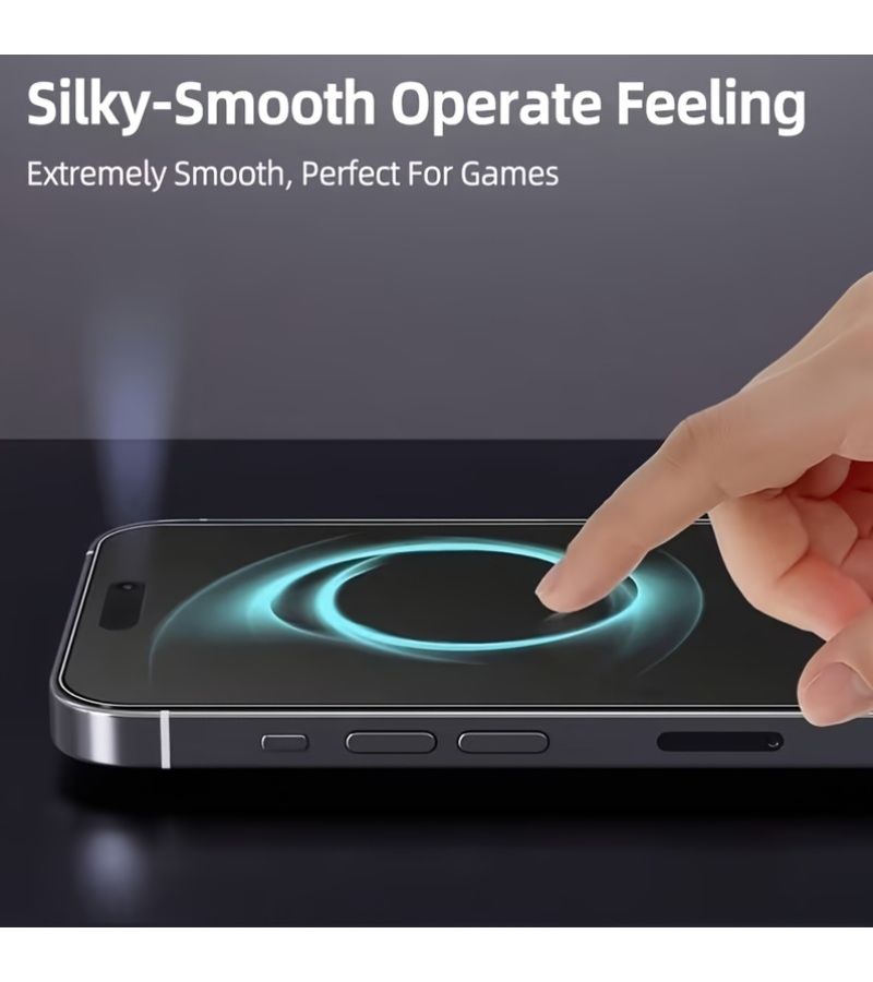 واقي شاشة سيراميك غير لامع للخصوصية - قطعتان لهاتف iPhone 15 Pro Max، سهل التركيب، بلوري غير لامع مضاد للتجسس - Image 4