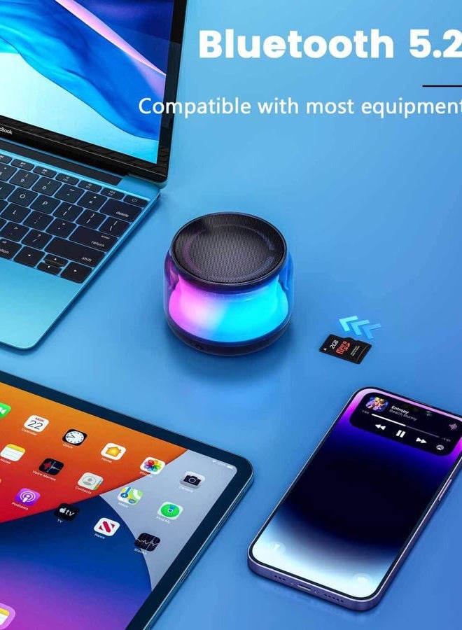 LENRUE Portable Bluetooth Speakers with Colorful Lights, Loud Sound, Small Bluetooth Speaker with Wireless Stereo Pairing, Mini Gifts for Kids, Teen, Girls, Boys, Women(2 Units) - Image 5