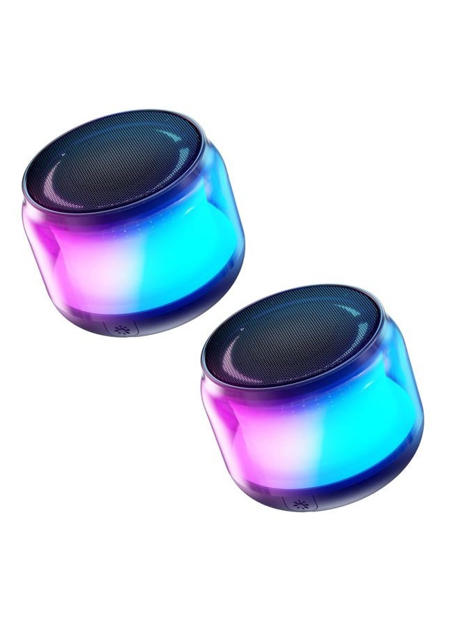 LENRUE Portable Bluetooth Speakers with Colorful Lights, Loud Sound, Small Bluetooth Speaker with Wireless Stereo Pairing, Mini Gifts for Kids, Teen, Girls, Boys, Women(2 Units) - Image 1