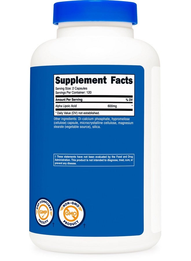 Nutricost Nutricost Alpha Lipoic Acid 600mg Per Serving, 240 Capsules - Gluten Free, Vegetarian Capsules, Soy Free & Non-GMO  - Image 5