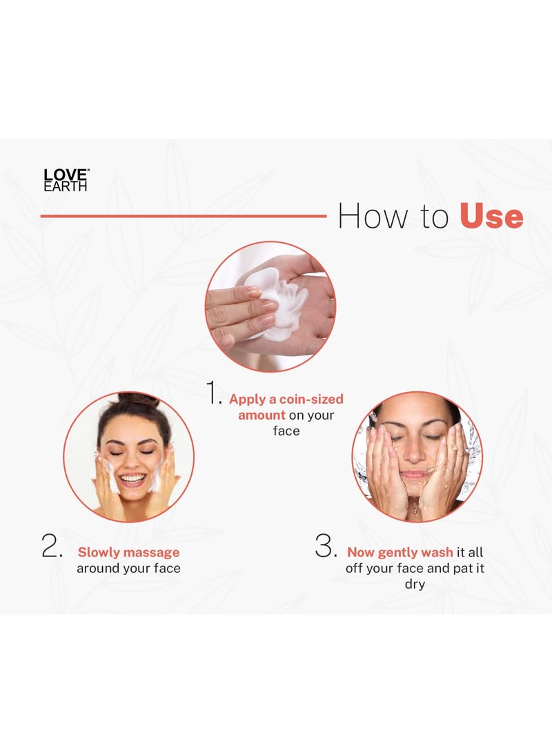 Love Earth No Foam Face Wash for Normal to Sensitive Skin | Soap Free, Non-Irritating, Skin Hydrating | Gentle Skin Cleanser 100ML - Image 5