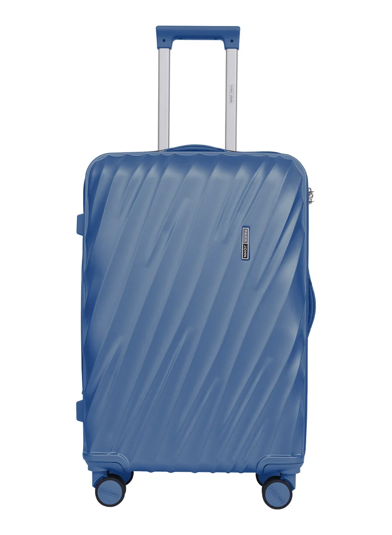 PARAJOHN Swirl Series Premium ABS Material 3-Piece Hardsided Luggage Set |Dual 4-Spinner Wheels | Small (10kg), Medium (20kg), Large (30kg) -Blue