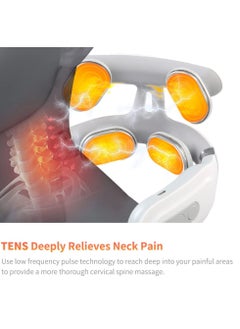 SYOSI Neck Massager, Deep Tissue 3D Kneading with Heat, Smart Portable Neck Massager Usb Rechargeable for Neck, Back, Shoulder, Foot and Legs, Home and Car Massage Comfort Gift  - Image 3