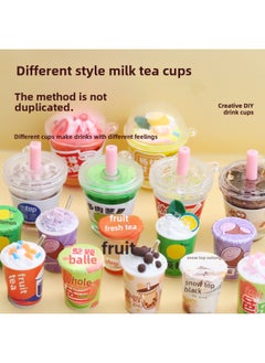 Generic Mr. Toy Mini Milk Tea Cup Creative Cream Glue Handmade DIY Material Bag Suit Food Play Girl Small Pendant-Color:Little Beverage (Style)  - Image 3