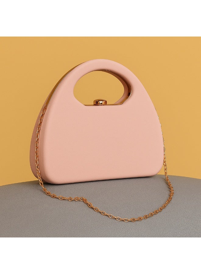 شنطة سوارية حريمي أنيقة بمقبض ذهبي – حقيبة سهرة فاخرة للمناسبات والأفراح - Image 1