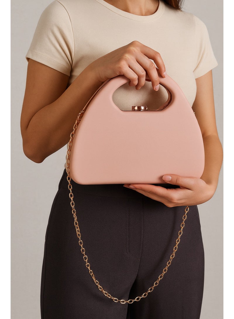 شنطة سوارية حريمي أنيقة بمقبض ذهبي – حقيبة سهرة فاخرة للمناسبات والأفراح - Image 3