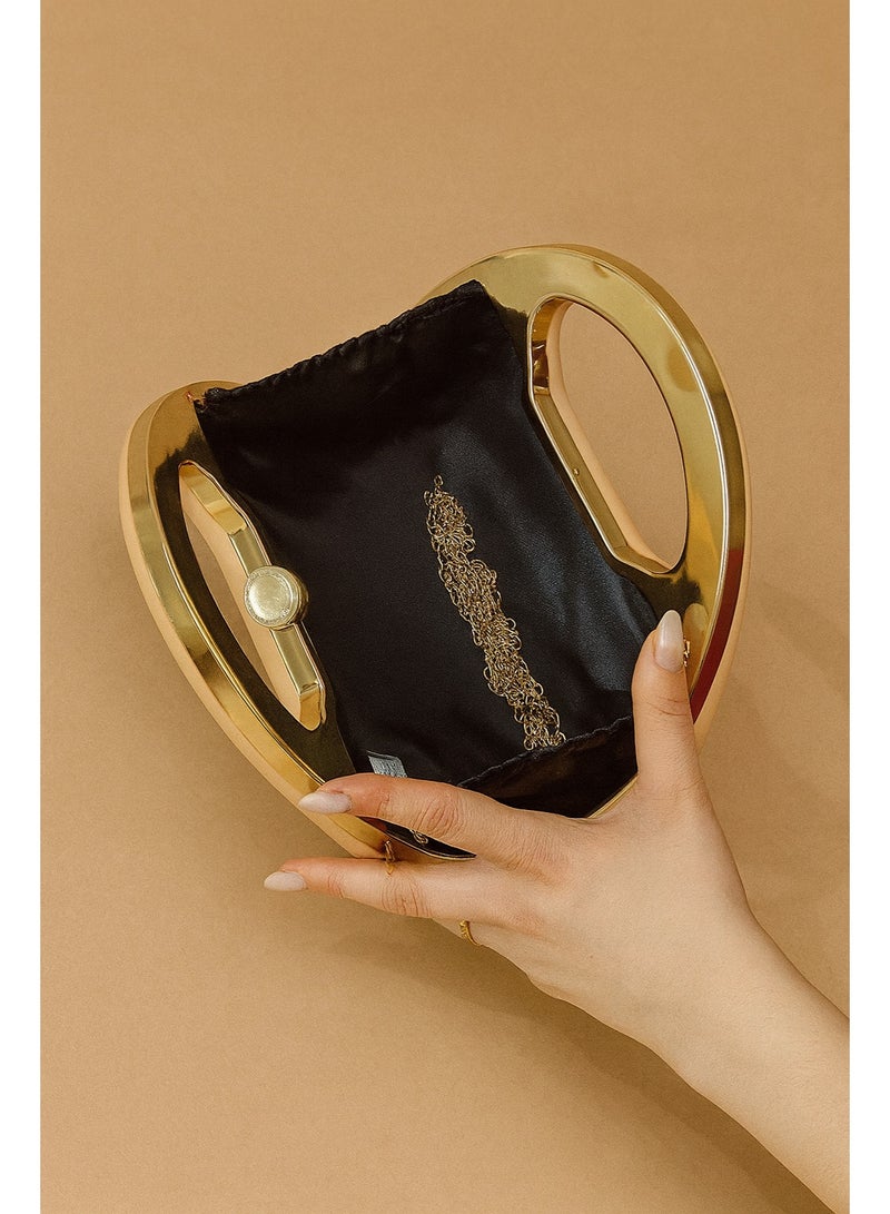 شنطة سوارية حريمي أنيقة بمقبض ذهبي – حقيبة سهرة فاخرة للمناسبات والأفراح - Image 4