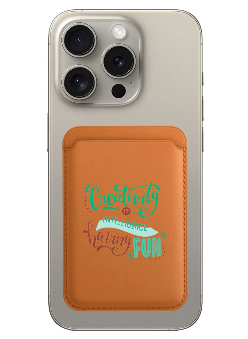 Theodor Magnetic Wallet, Compatible with MagSafe Wallet, for iPhone Wallet, for iPhone 16/15/14/13/12 Series, Not for iPhone 13/12 mini, 3 Card Holder, Vegan Leather, Brown - Creativirty is Intelligence having Fun - Image 1