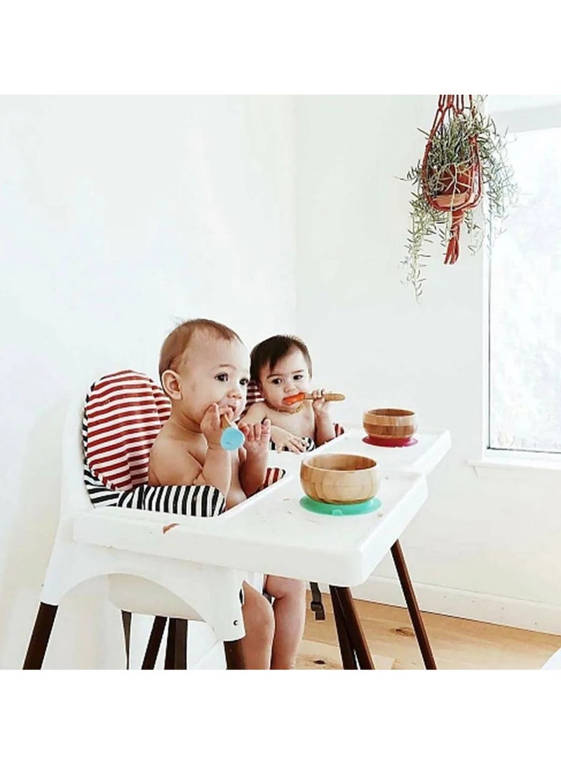 Avanchy Bamboo Suction Classic Bowl + Spoon Orange Color For Baby - Image 4