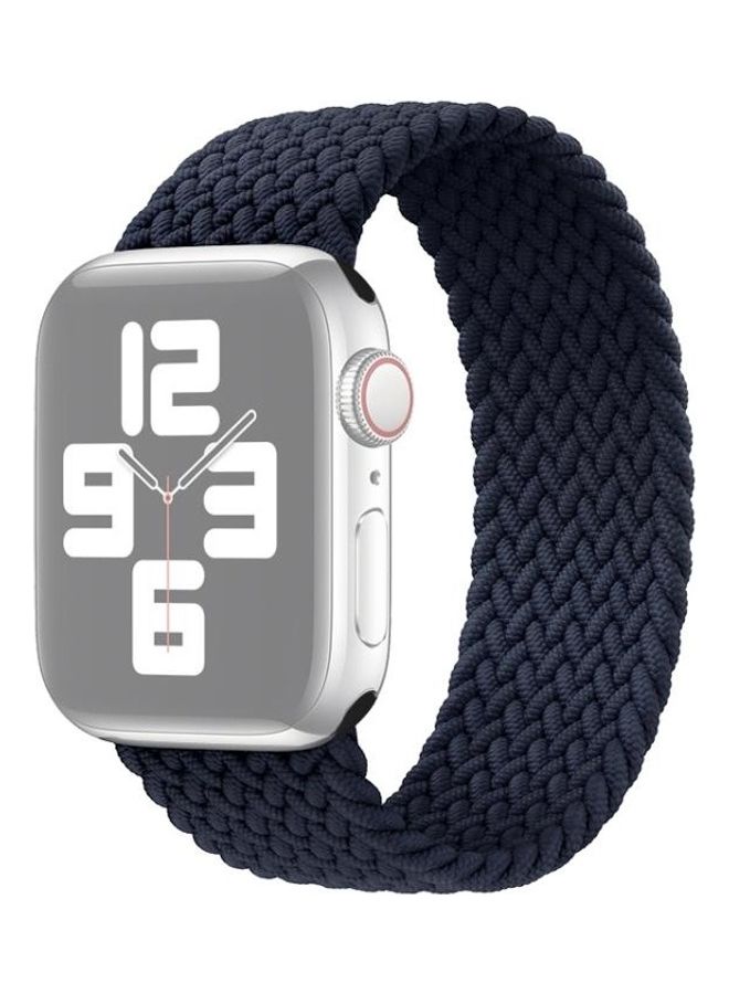 NIBEMINENT Metal Head Braided Nylon Solid Colour Replacement Strap Watchband For Apple Watch Series 7/6/5/4/3/2/1/SE 41/40/38mm Charcoal - Image 1