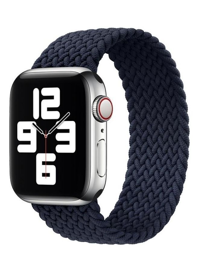 NIBEMINENT Metal Head Braided Nylon Solid Colour Replacement Strap Watchband For Apple Watch Series 7/6/5/4/3/2/1/SE 41/40/38mm Charcoal - Image 2