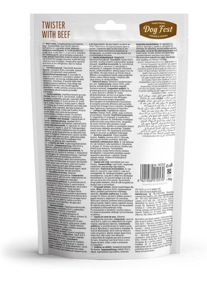 Dog Fest Dental Treats for Adult Dogs Twister with Beef 80g  Long-Lasting Dental Chews to Remove Plaque & Tartar From Varmacy - Image 4