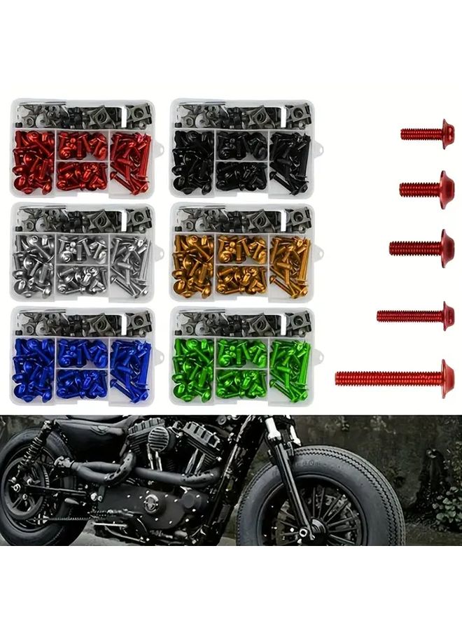 177 Pcs Silvery Fairing Bolt Kit CNC Alloy Screws Nuts For Body Modification Wind Deflector Bolts Set - Image 5