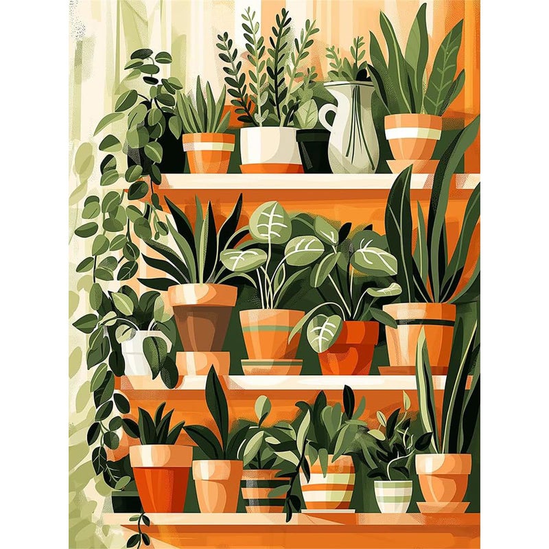 xackcme Plant Diamond Painting Kits for Adults Potted Diamond Art Kits for Adults Round 5D Gem Art Kit for Adult DIY Crafts Kit Gift Home Wall Decor Gifts 16x12 inch - Image 2