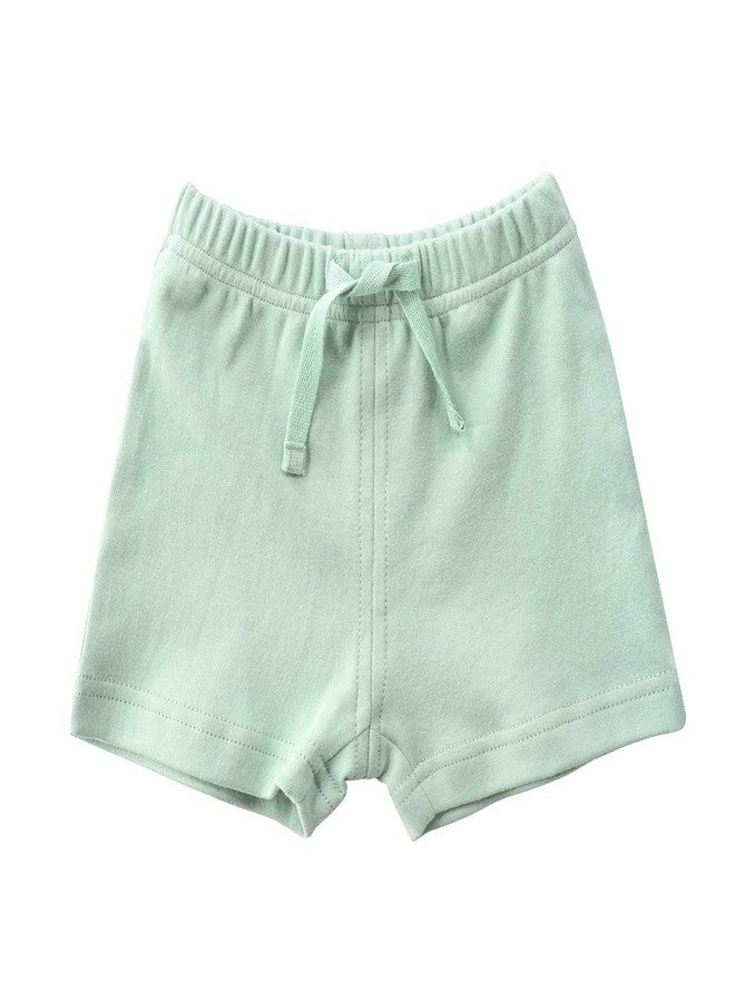 Teach Leanbh Unisex-Baby 3-Pack Cotton Soild Color Short with Drawstring 3-24 Months (18-24 Months, Green/Gray/Blue) - Image 2
