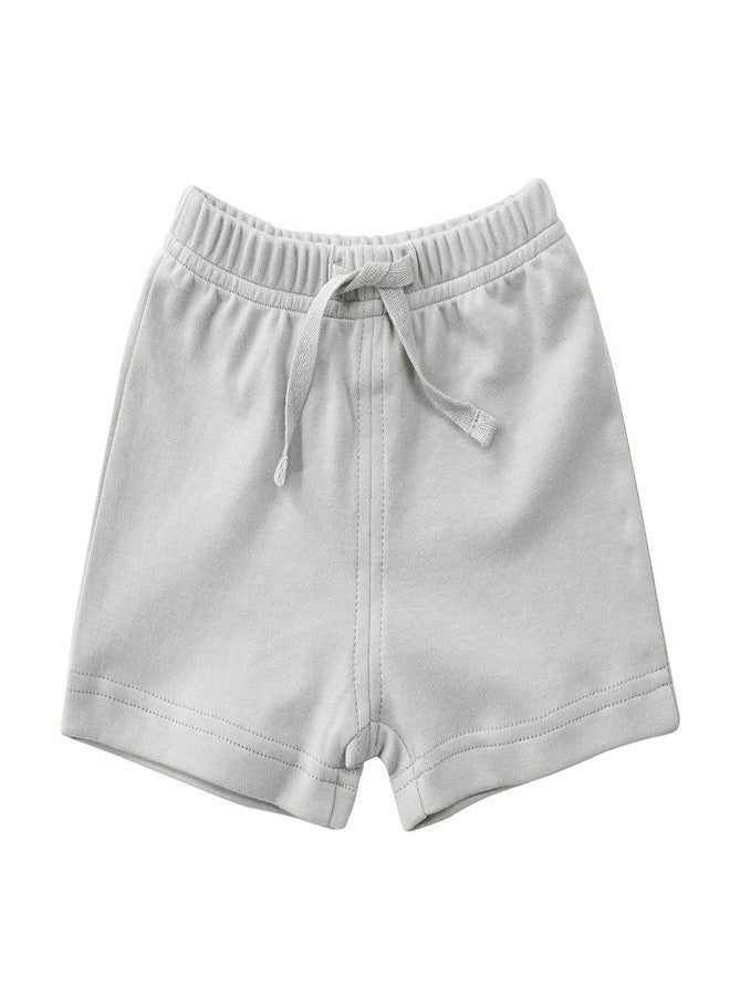 Teach Leanbh Unisex-Baby 3-Pack Cotton Soild Color Short with Drawstring 3-24 Months (18-24 Months, Green/Gray/Blue) - Image 3
