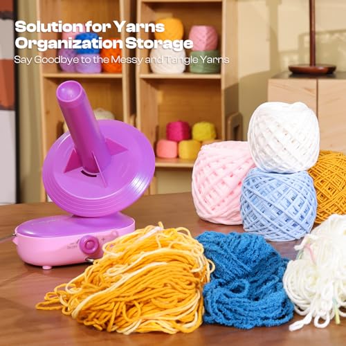 Caydo A1 Max Electric Yarn Winder, 10oz Large Automatic Ball Winder for Crocheting, Dual-Spring Strong Tension Stepless Speed Yarn Cake Spinner, Ideal Mother's Day Present for Crochet Lovers(Purple) - Image 5