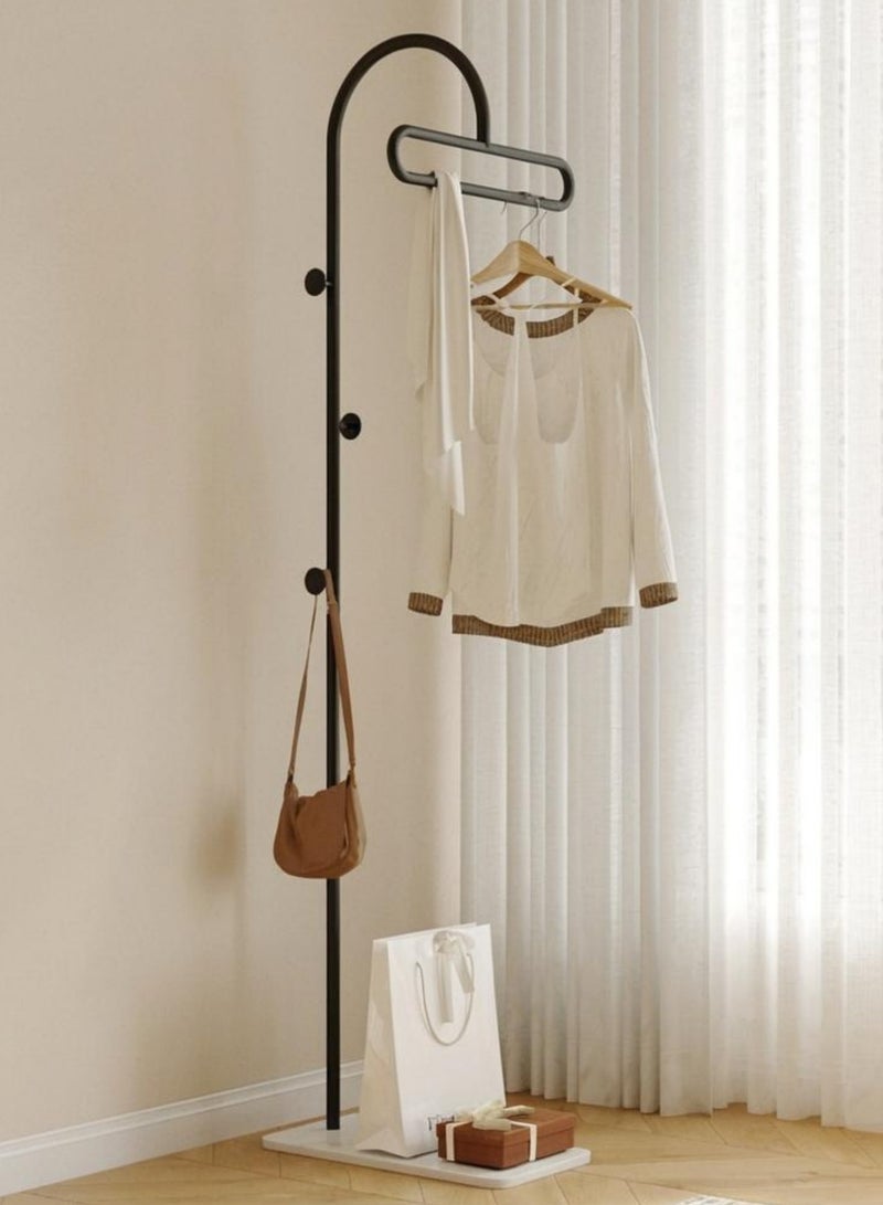 شو وو رف ملابس معدني بسيط، رف معاطف مدمج قائم على الأرض، رف معاطف معلق منزلي، رف ملابس متحرك لتعليق الملابس والمعاطف والتنانير - Image 1