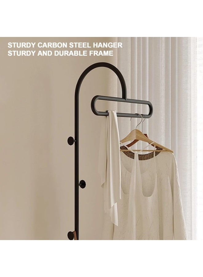 شو وو رف ملابس معدني بسيط، رف معاطف مدمج قائم على الأرض، رف معاطف معلق منزلي، رف ملابس متحرك لتعليق الملابس والمعاطف والتنانير - Image 4