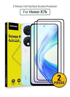 2 Pieces Honor X7b Screen Protector – Premium Edge to Edge Tempered Glass, High Transparency, Delicate Touch, Anti-Explosion, Smooth Arc Edges, Easy Installation