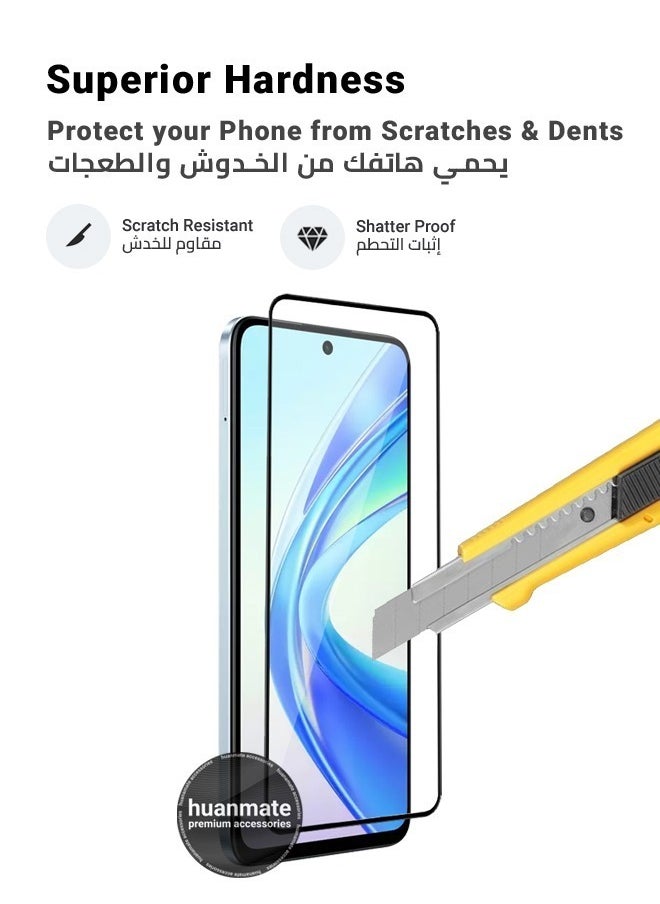 huanmate - 2 Pieces Honor X7b Screen Protector – Premium Edge to Edge Tempered Glass, High Transparency, Delicate Touch, Anti-Explosion, Smooth Arc Edges, Easy Installation - Image 1