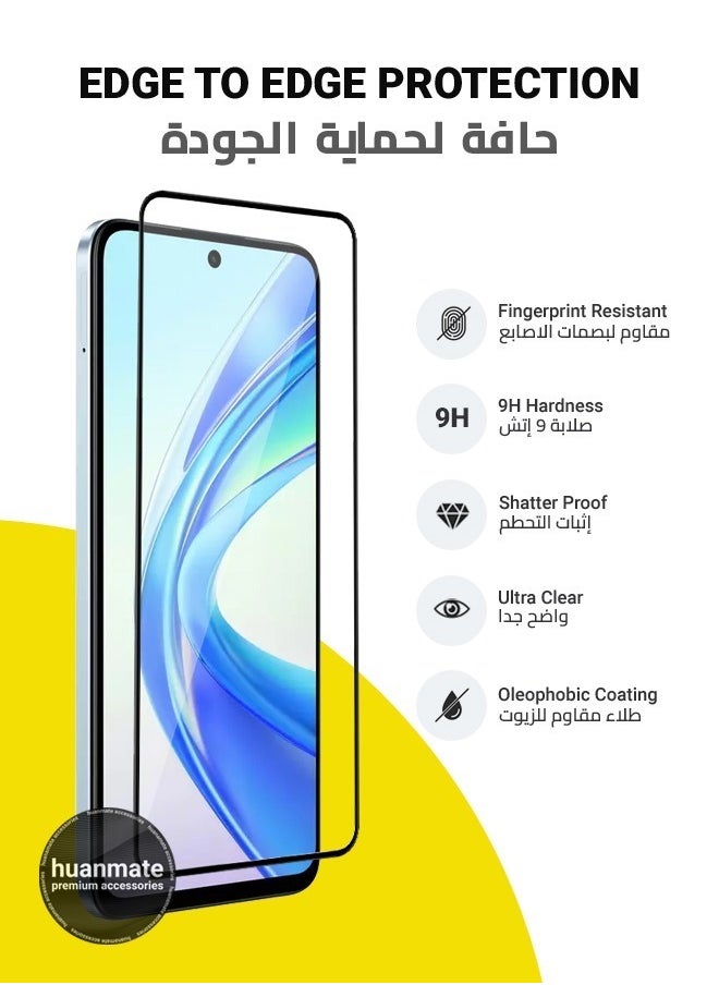 huanmate - 2 Pieces Honor X7b Screen Protector – Premium Edge to Edge Tempered Glass, High Transparency, Delicate Touch, Anti-Explosion, Smooth Arc Edges, Easy Installation - Image 1