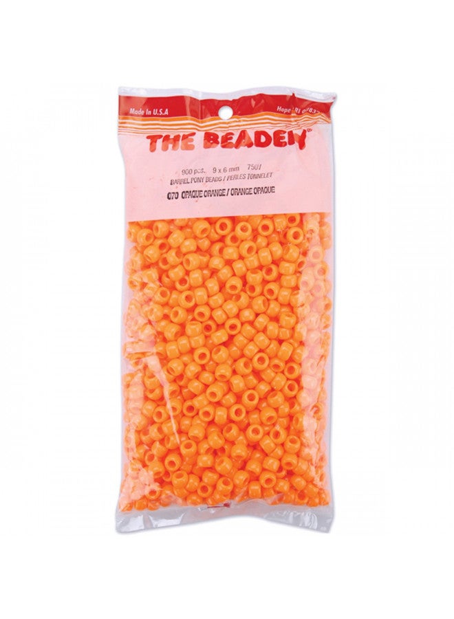 The Beadery 6 by 9mm Barrel Pony Bead, Orange, Small, 900-Pieces
