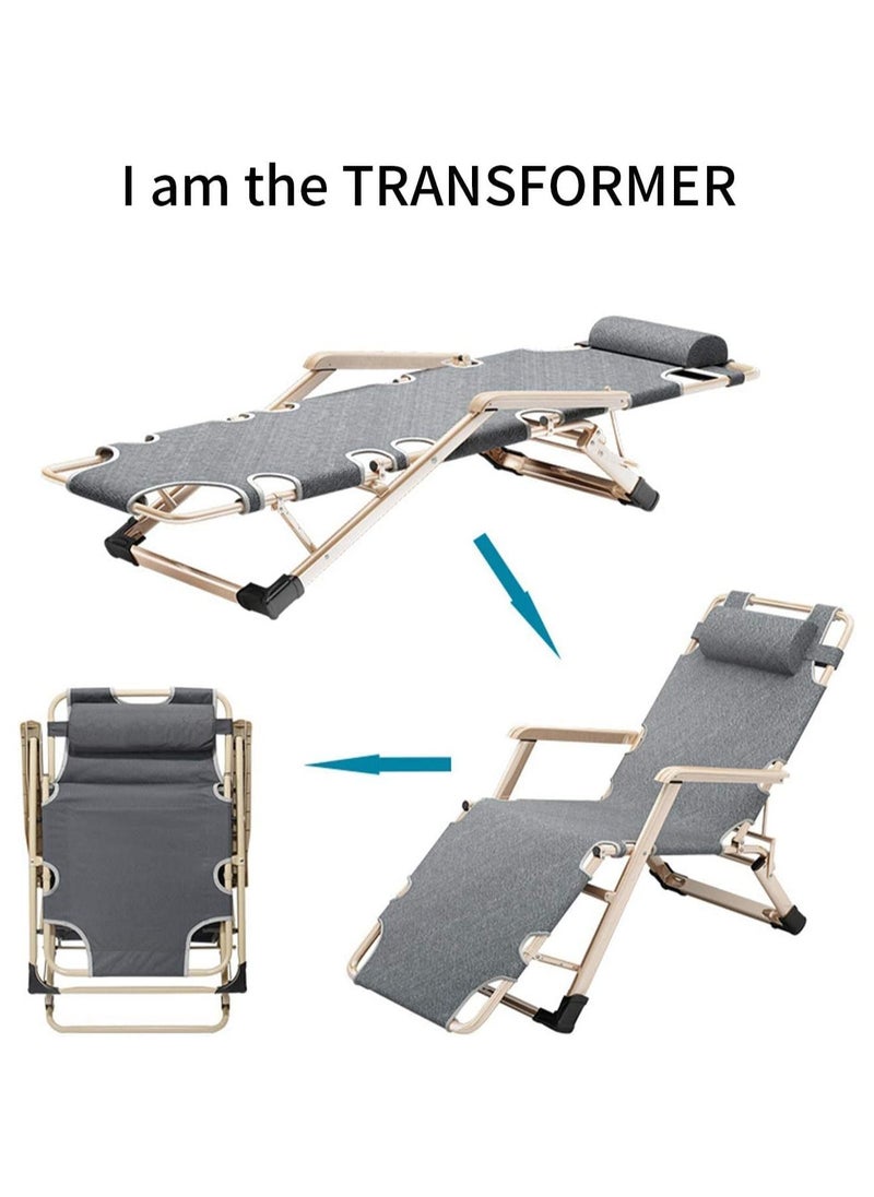GGEROU - Adjustable Zero Gravity Folding Reclining Lounge Chair with Adjustable Headrest Oversize Recliner Lounger Beach Chairs Foldable Beach Chair - Image 1